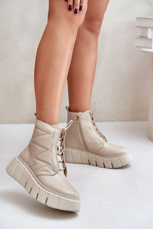 Boty na široké podrážce model 202820 Step in style