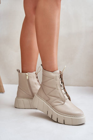 Boty na široké podrážce model 202820 Step in style