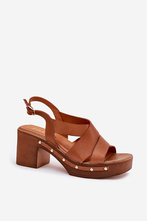 Sandály na podpatku model 214390 Step in style