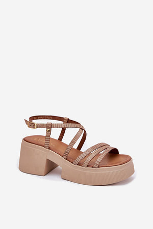 Sandály na podpatku model 214994 Step in style