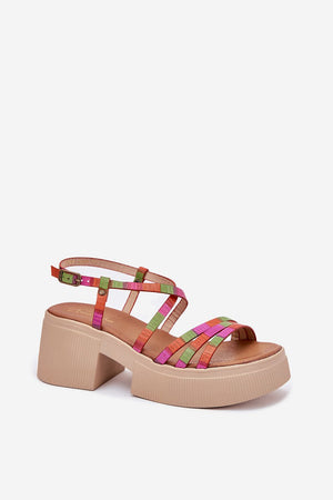 Sandály na podpatku model 215023 Step in style