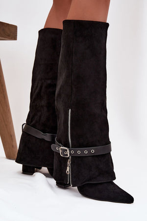Kozačky na podpatku model 217211 Step in style