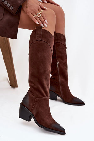 Kozačky na podpatku model 219399 Step in style