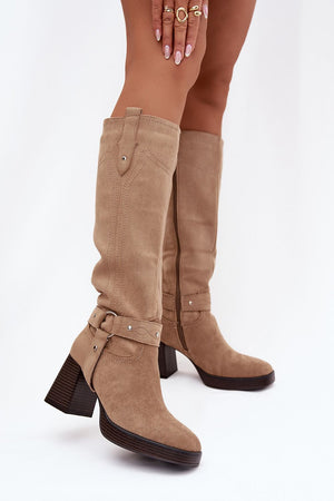 Kozačky na podpatku model 221526 Step in style