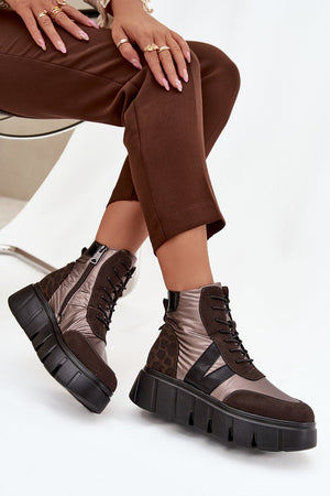 Boty na široké podrážce model 222521 Step in style