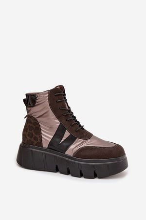 Boty na široké podrážce model 222521 Step in style