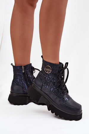 Boty na široké podrážce model 222950 Step in style