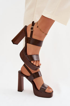 Sandály na podpatku model 226115 Step in style