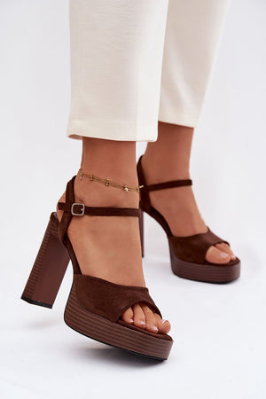 Sandály na podpatku model 226119 Step in style