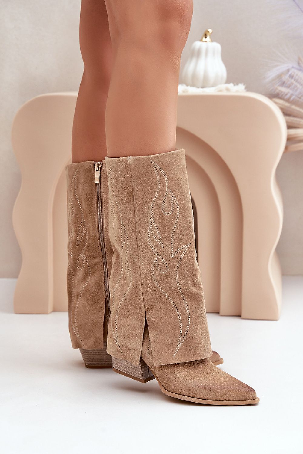  Kozačky na podpatku  model 203899 Step in style 