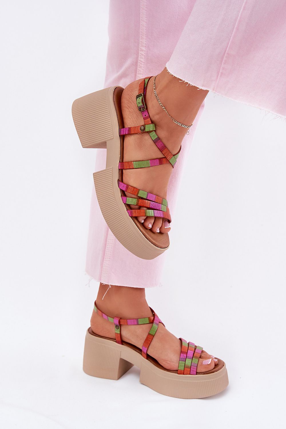  Sandály na podpatku  model 215023 Step in style 