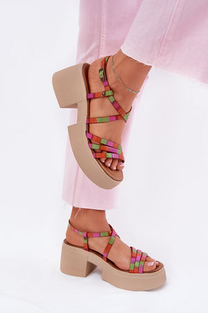  Sandály na podpatku  model 215023 Step in style 