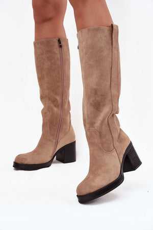  Kozačky na podpatku  model 220225 Step in style 