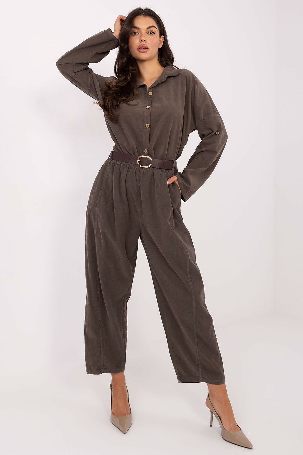 Kordové kalhoty model 220815 Italy Moda 