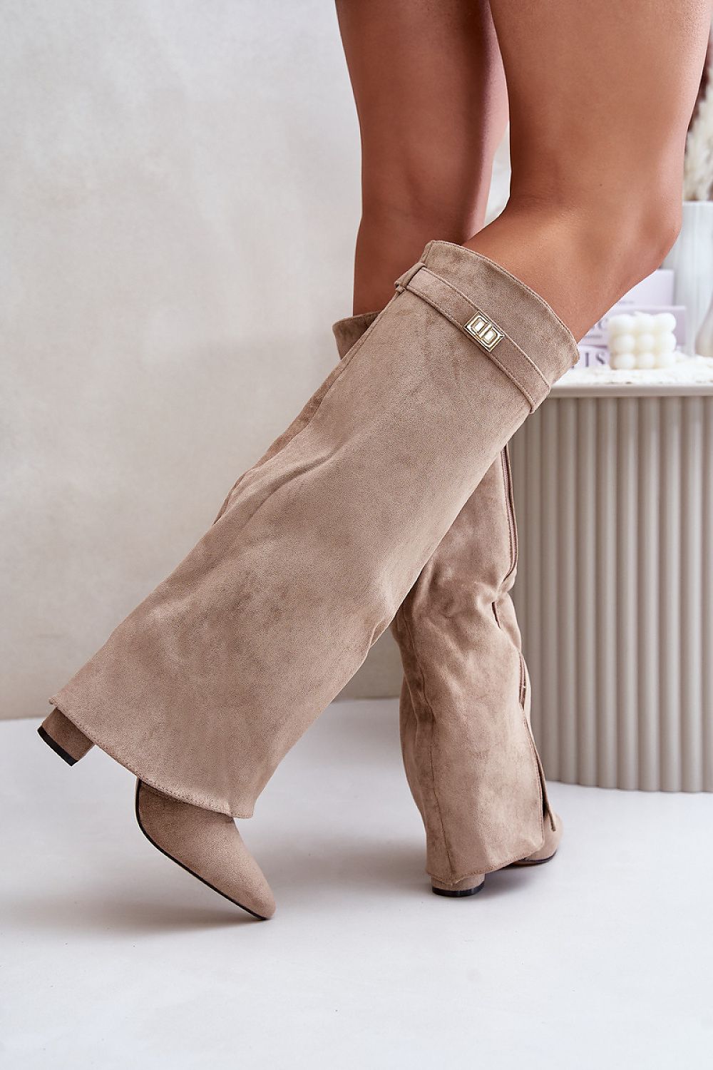  Kozačky na podpatku  model 222536 Step in style 