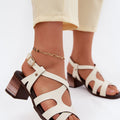  Sandály na podpatku  model 227908 Step in style 